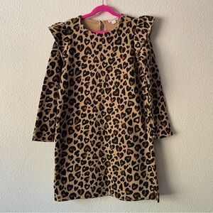 Crewcuts girl’s animal heart print sweatshirt dress, size 10